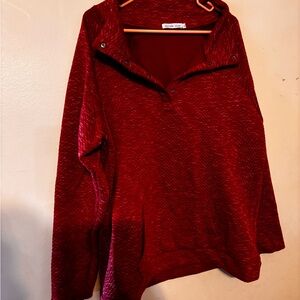 Michelle Mae Red Textured Sweatshirt